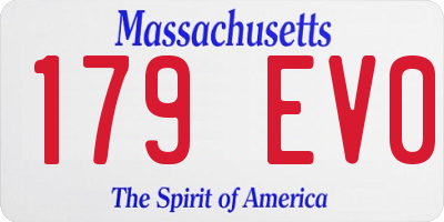MA license plate 179EV0