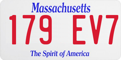 MA license plate 179EV7