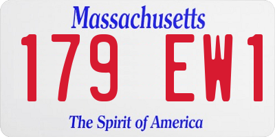 MA license plate 179EW1