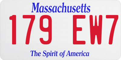 MA license plate 179EW7