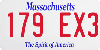 MA license plate 179EX3