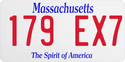 MA license plate 179EX7