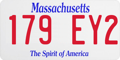 MA license plate 179EY2