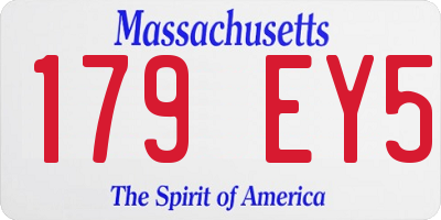 MA license plate 179EY5
