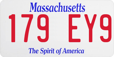 MA license plate 179EY9
