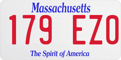 MA license plate 179EZ0