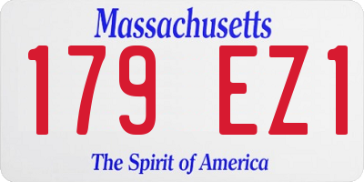 MA license plate 179EZ1
