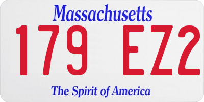 MA license plate 179EZ2