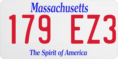 MA license plate 179EZ3
