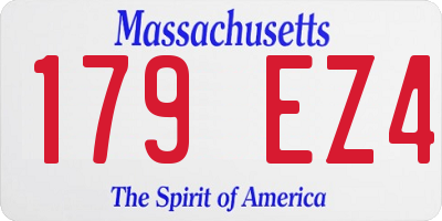 MA license plate 179EZ4