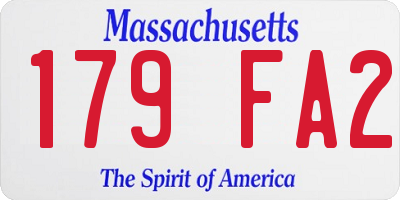 MA license plate 179FA2