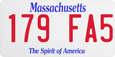 MA license plate 179FA5