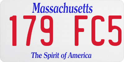 MA license plate 179FC5