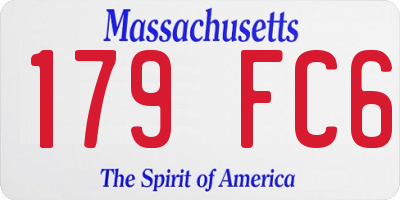 MA license plate 179FC6