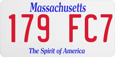 MA license plate 179FC7