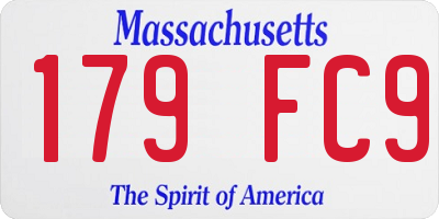 MA license plate 179FC9