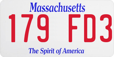 MA license plate 179FD3