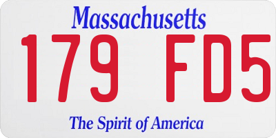 MA license plate 179FD5
