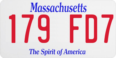 MA license plate 179FD7