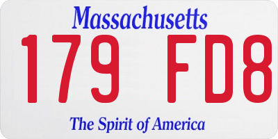 MA license plate 179FD8