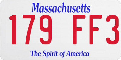 MA license plate 179FF3