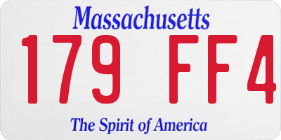 MA license plate 179FF4