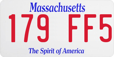 MA license plate 179FF5