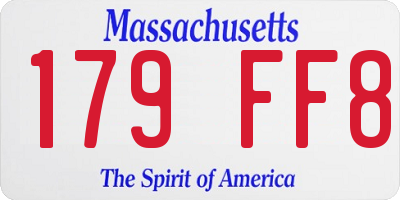 MA license plate 179FF8
