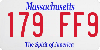 MA license plate 179FF9