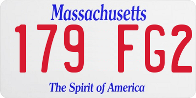 MA license plate 179FG2