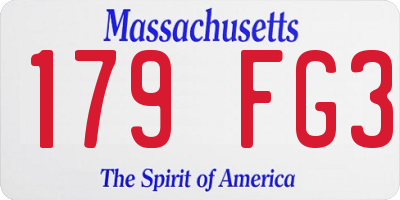 MA license plate 179FG3