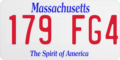 MA license plate 179FG4