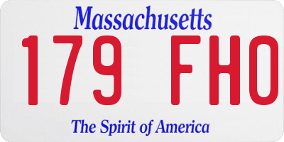 MA license plate 179FH0