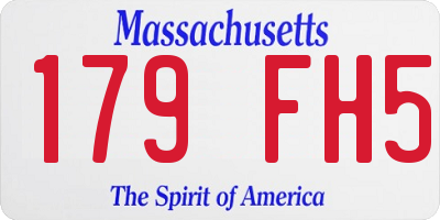 MA license plate 179FH5