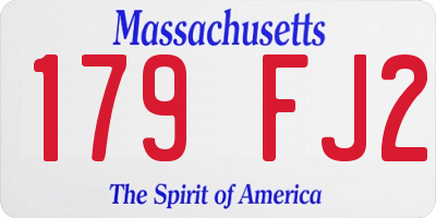 MA license plate 179FJ2