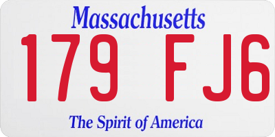 MA license plate 179FJ6