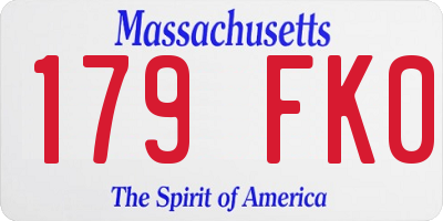 MA license plate 179FK0