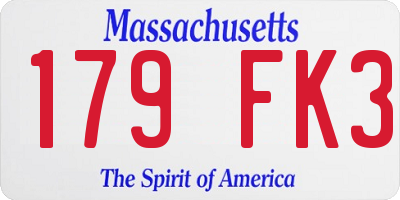 MA license plate 179FK3