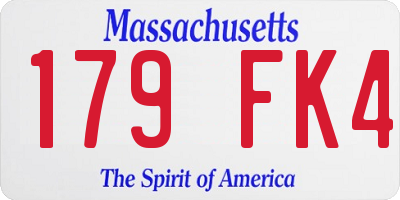 MA license plate 179FK4