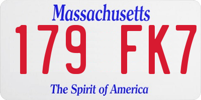 MA license plate 179FK7