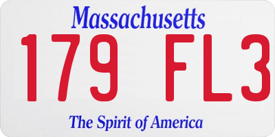 MA license plate 179FL3