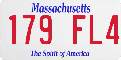 MA license plate 179FL4