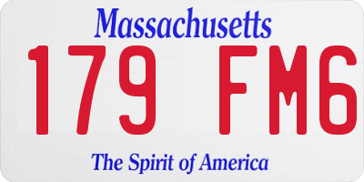 MA license plate 179FM6