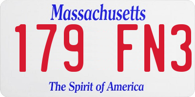 MA license plate 179FN3