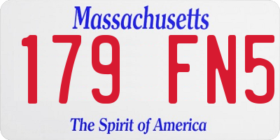 MA license plate 179FN5