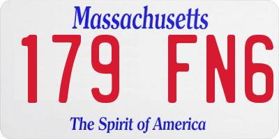 MA license plate 179FN6