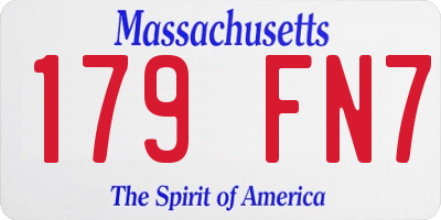 MA license plate 179FN7