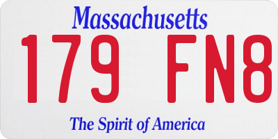 MA license plate 179FN8