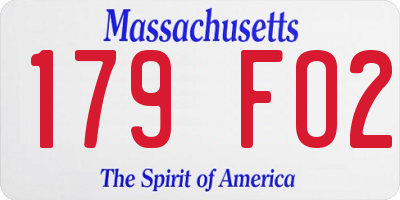 MA license plate 179FO2