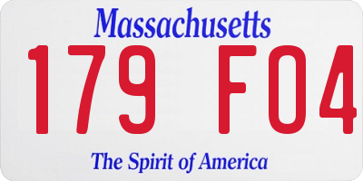 MA license plate 179FO4